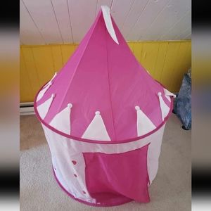KIDDEY Pink Princess Castle Pop-up Play Tent, Large Indoor-Outdoor PlayHouse